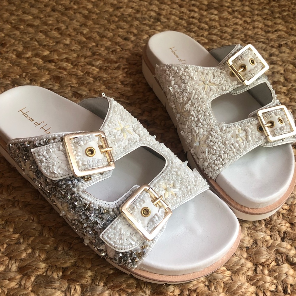 New: House of Harlow Double Strap Embellished Sandal. Size 8 - Picture 2 of 11